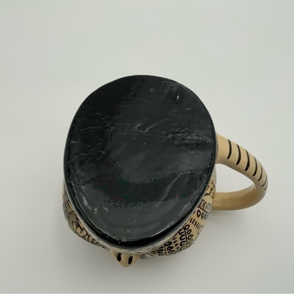 Handmade & Painted Sugar Skull Mug Red Clay Day of the Dead Dia De Los Muertos - Picture 5 of 8